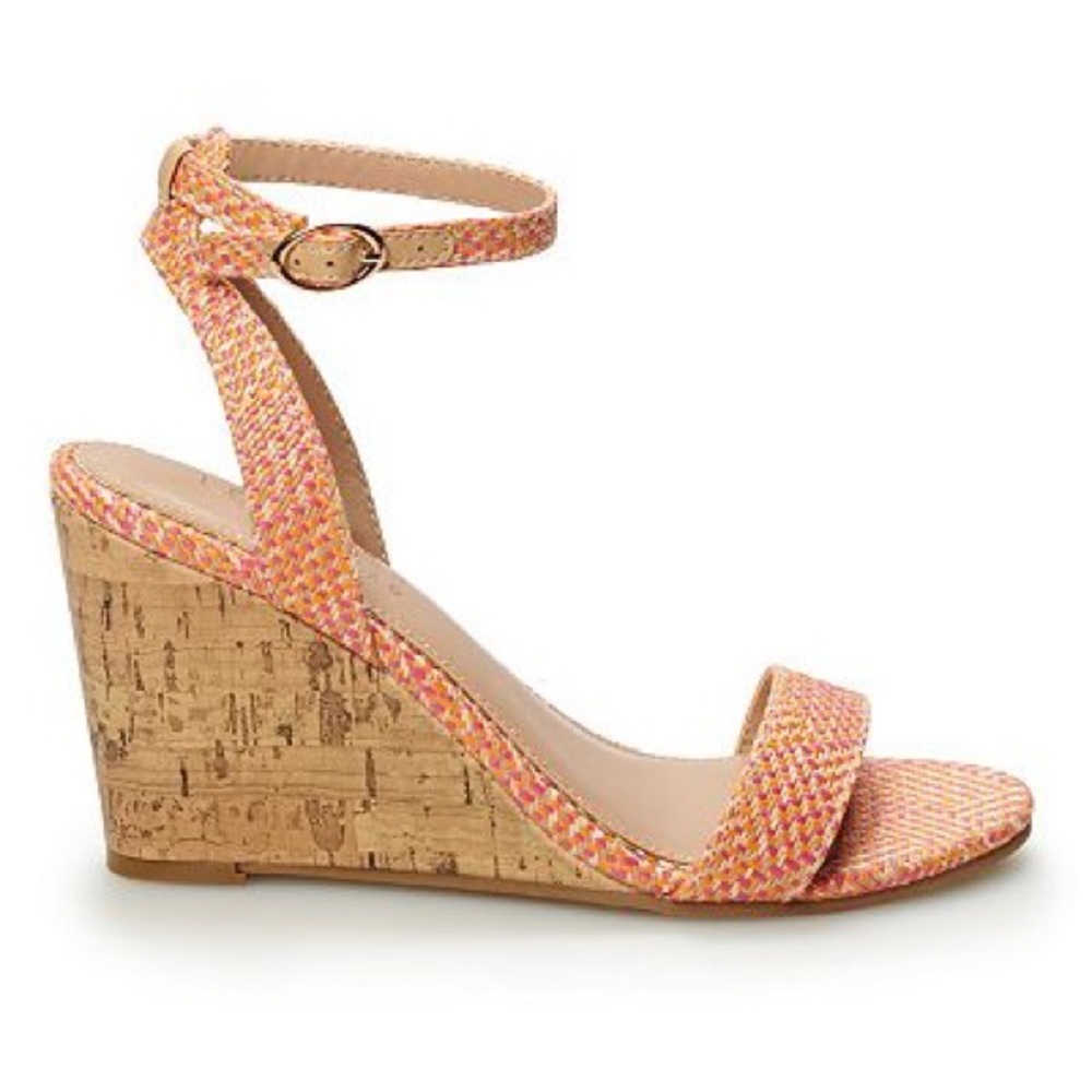 LAUREN CONRAD CORK SCREW WEDGE HEEL (9) NWOB